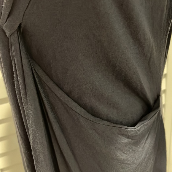 Ronen Chen Basix Dusty Slate Blue Dress with front detail and long sleeve - Picture 6 of 12